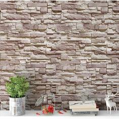 Papel de Parede Adesivo Autocolante Efeito 3D Pedras Canjiquinha Decoração Casa Quarto Sala 3 Metros