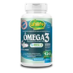 Ômega 3 Óleo de Peixe Unilife 120 Cápsulas 1200mg