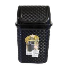 Lixeira De Pia Basculante Rattan Nitronplast 4,5L Preta, Preto
