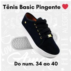 Tenis Feminino Casual Confortavel com Enfeite Pingente Coração - Sem M
