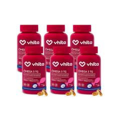 Ômega 3 1000mg Rico em EPA DHA com Selo IFOS e Vitamina E - 60 cápsulas Vhita (6 undiades)