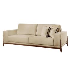 Sofá Fixo Magnus 2 Lugares Luxo 1,70m Castellar Móbile, Linho Bege