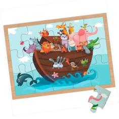 Quebra cabeça 15 peças de madeira arca de noé - MANINHO
