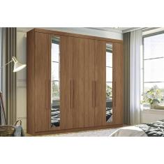Guarda Roupa 8 Portas (2 C- Espelho) E 4 Gavetas Master New 8.4 Jatobá - Santos Andirá
