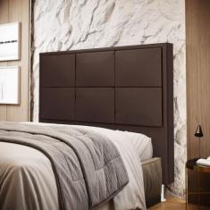 Cabeceira Maia 160 Para Cama Queen Couro Marrom Aradecor