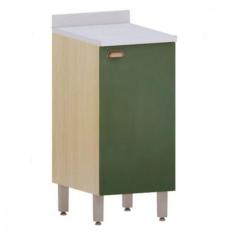 Balcão 1 Porta Com Tampo 40cm Luciane Classic Verde/freijo - LUCIANE M