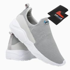 Tênis Masculino Esporte Sem Cardaço Academia Caminhada Corrida Treino Dia a Dia + Carteira-Masculino