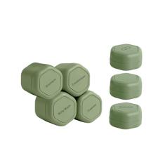 Cadence Recipientes de viagem – Conjunto de cápsulas de rotina diária – Recipientes magnéticos com tampas, 4 flexíveis médias (37,4 g) e 3 unidades flexíveis (16 g) – xampu, condicionador, sabonete