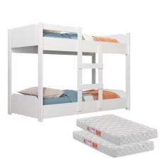Beliche Infantil com Escadas e Grade + 2 Colchões Segura - Anyben, Bra