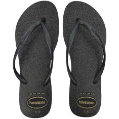 Chinelo Dedo Feminino Casual Borracha Com Glitter Havaianas Slim Gloss