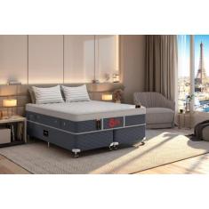 Cama Box + Colchão Castor King Size Plush Light Stress 180x200x74cm