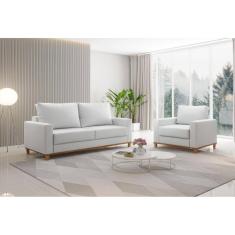Kit Sofá Living 2 Lugares 181,5cm e Poltrona Alpino Gelo
