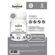 Ferro Sulfato 65Mg 60 Cápsulas Sunfood Clinical Ferritina Anemia - Sun