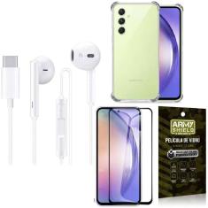 Capinha Samsung A54 + Fone De Ouvido Tipo C + Película 3D