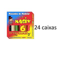 24 Kit Massinha De Modelar 6 Cores Magix 90Grs  24 Caixas 