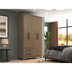 Guarda-roupa Solteiro 4 Portas e 2 Gavetas Wood