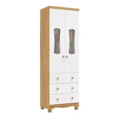 Guarda Roupa Infantil Móveis Peroba Luna 2 Portas 3 Gavetas 100% MDF