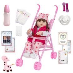 Boneca Bebe Reborn Girafa Grande Completa Diversos Itens - Cegonha Reb