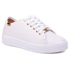 Tênis Casual Feminino Sola Alta Flatform Básico Love Liso Cadarço - Le
