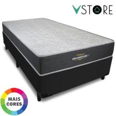 Cama Box Solteirão + Colchão Espuma D33 Ortopédico 96x203x58cm Orthope