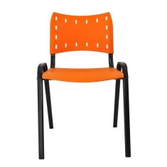 Cadeira Iso para Escola Escritório Comércio Laranja Base Preta