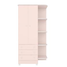 Guarda-Roupas Infantil 2 Portas 3 Gavetas e Nichos Encanto Feliz -Rosa