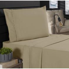 Jogo de Cama Classic Solteiro Percal 400 Fios Ponto Palito 03 Peças, A