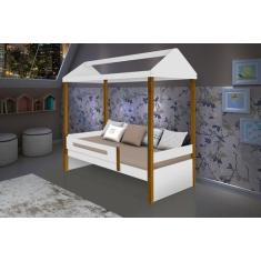 Cama Casa Sara Branca com colchão - Divaloto