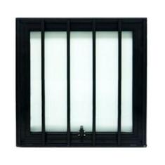 Janela Maxiar De Banheiro Com Grade 50x50 Preto [f123]