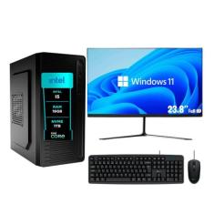 PC Completo eFacini, Intel Core i5, 16GB, RAM SSD Monitor 24 polegadas