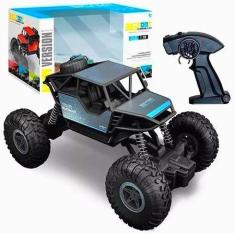 Brinquedo Carrinho Off Road Controle Remoto Metálico Recarregável -Azu