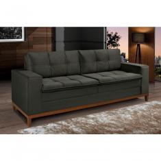 Sofá Vini 2,00m 3 Lugares Império Estofados Veludo Cimento 164