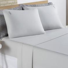 Jogo de Cama Lençol Joana Casal Padrão Tecido Algodão 200 Fios 04 Peças - Cinza