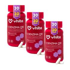 Coenzima Q10 100mg com Vitamina E e TCM 30 Cápsulas - Vhita (3 unidades)