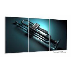 Quadro Trompete Artístico Instrumentos Em Tecido