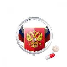 Porta-comprimidos com emblema nacional da Rússia com bolso para remédios