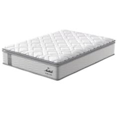 Colchão de Casal Probel Amsterdã D33 com Molas Ensacadas e Pillow Top 34x138x188 - Branco/Preto