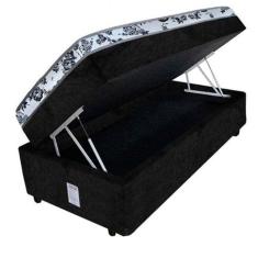 Cama Baú Conjugada Espuma Dupla Solteiro Suede