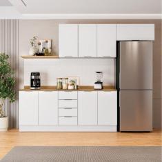 Cozinha Modulada 4 Peças com Tampo 2 Aéreos e 2 Balcões Ipanema Cabecasa Madeiramadeira Branco