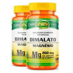 Kit 2 Magnésio Dimalato Unilife 120 Cápsulas