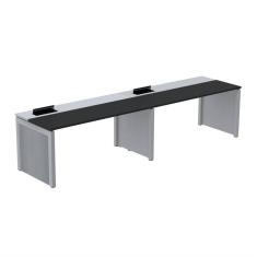 Mesa de Plataforma Simples para 2 Pessoas Corporativa 110x792/2p Pscpp110/792/2p Preto/Cinza