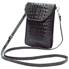 Bolsa Feminina Pequena Porta Celular Transversal Consumidor Couro Legí