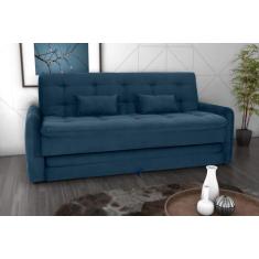 Sofá Cama C/ Aux. Madalena Masserati Azul E403 - Matrix - LM DECOR