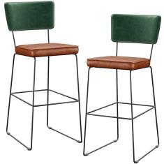 Kit 02 Banquetas Altas Facto Verde Musgo Camel