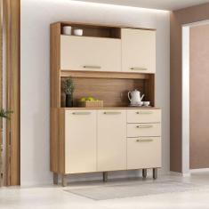 Cozinha Compacta 130,70cm 5 Portas e 2 Gavetas com Tampo 352 Luciane M