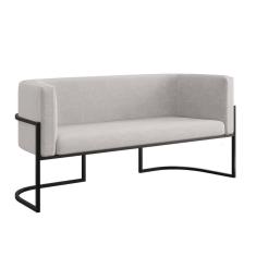 Sofá Namoradeira 2 Lugares Moderna Base Metal Black Balaqui Preto