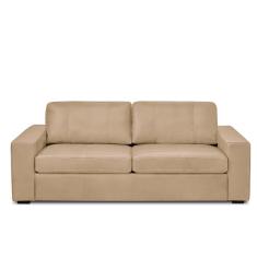 Sofá Decorativo Agatha 2 Lugares Sala De Estar 205cm Pés Em Madeira Couro Nude G88 - Gran Belo