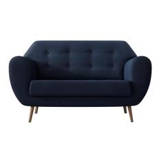 Sofá 2 Lugares Beegees Linho Azul Marinho - Mobly