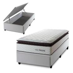 Conjunto Box Baú San Diego Branco 96x203x74 Espuma D33 - King House