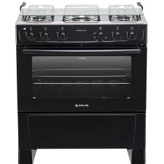 Fogão  5 Bocas Atlas Mônaco Plus Preto com Mesa Inox  Bivolt